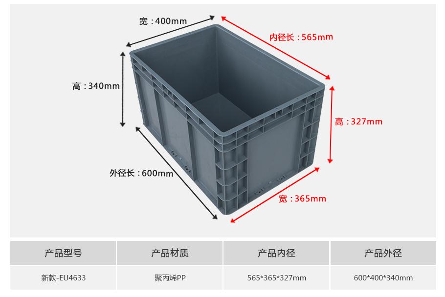 軒盛塑業新款EU4633塑料物流箱