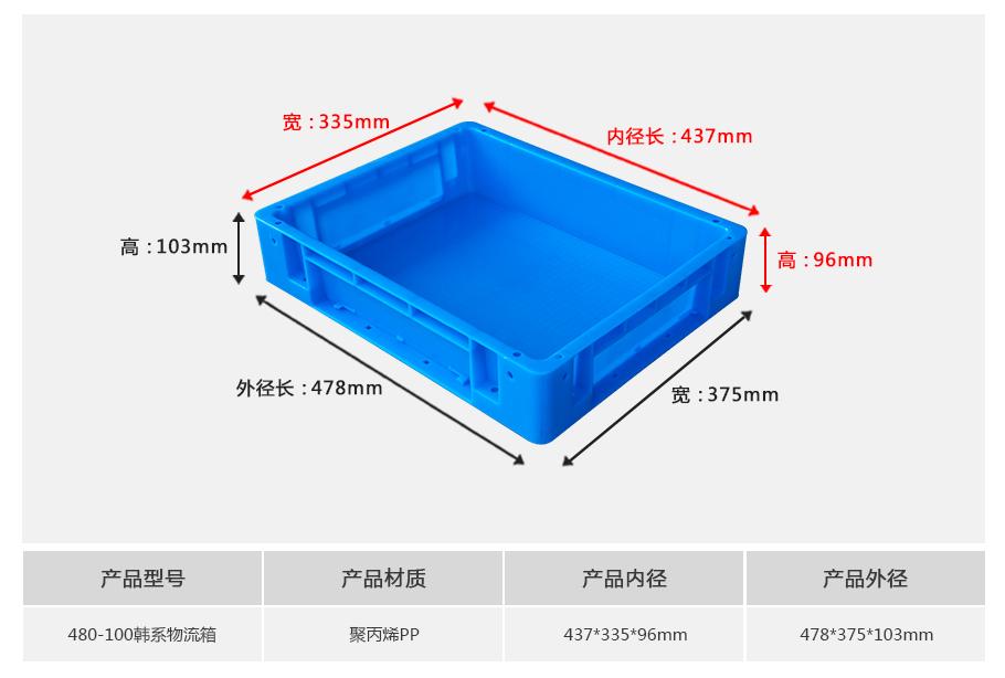 軒盛塑業480-100韓系塑料物流箱