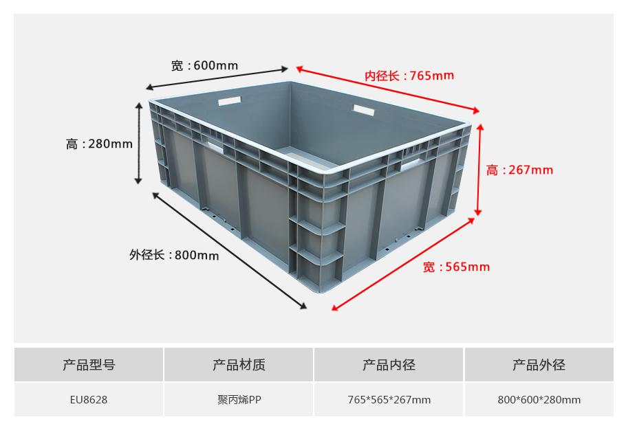 軒盛塑業EU8628塑料物流箱