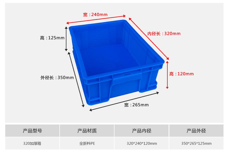 軒盛塑業320塑料周轉箱厚箱