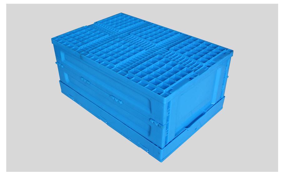 軒盛塑業600-280塑料內倒式折疊周轉箱透明款